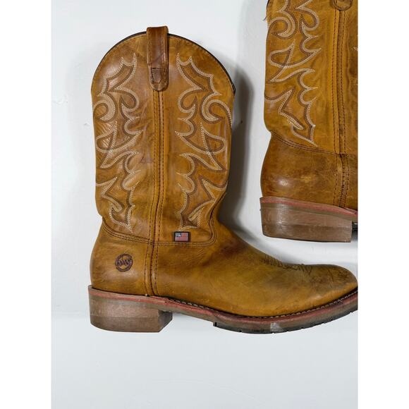 Double H Dylan USA Made Steel Toe Western Work Boots Brown Leather Men’s 13 D main image 7